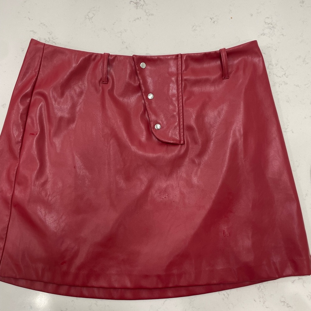 Jonathan Saunders Faux Red Mini Skirt